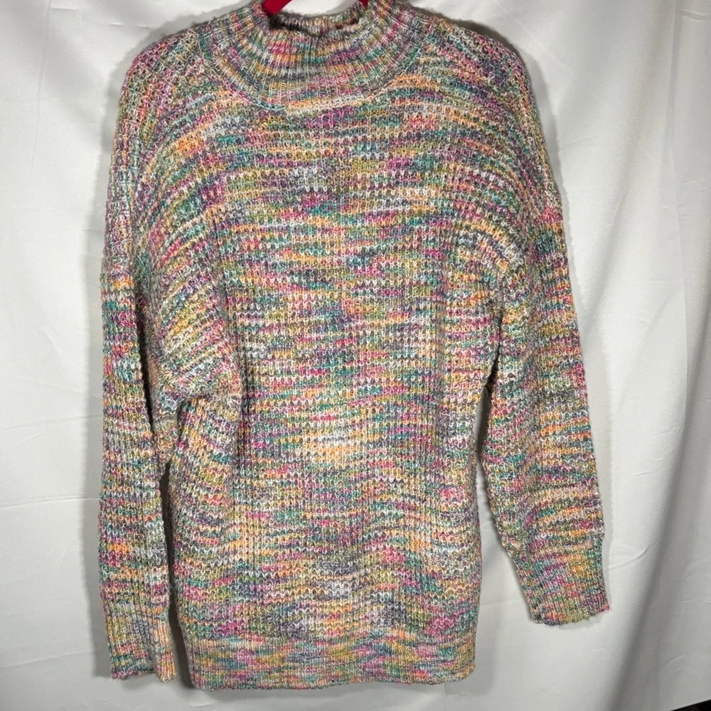 Multicolor Women's Cowl Neck Sweater - Picture 4 of 4
